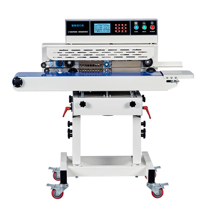 210a 智能连续式不锈钢牛皮纸拉链自立袋封口机,适用于糖类商品包装,齿轮芯