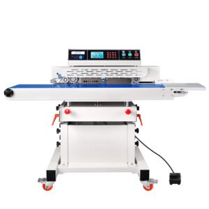 280qp horizontal nitrogen flushing continuous sealing machine automatic vacuum sealing machine plastic bag date printing