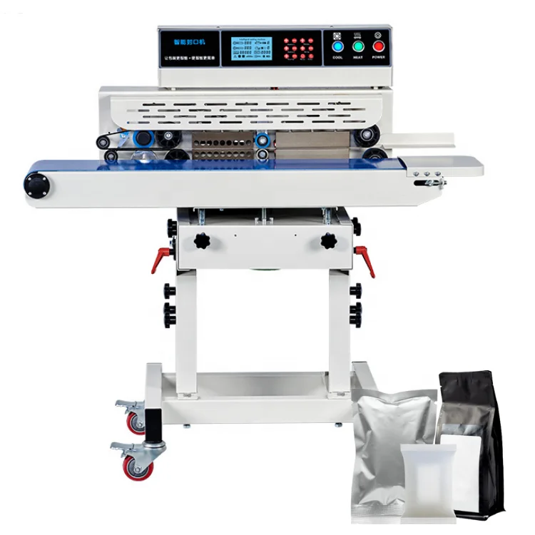 210a smart continuous stainless steel kraft zipper doypack bag sealing machine for sugar commodity packaging gear core