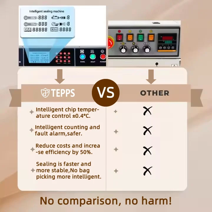 tepps 350qp innovative nitrogen gas flushing band sealer vacuum bag sealing machine coding printing
