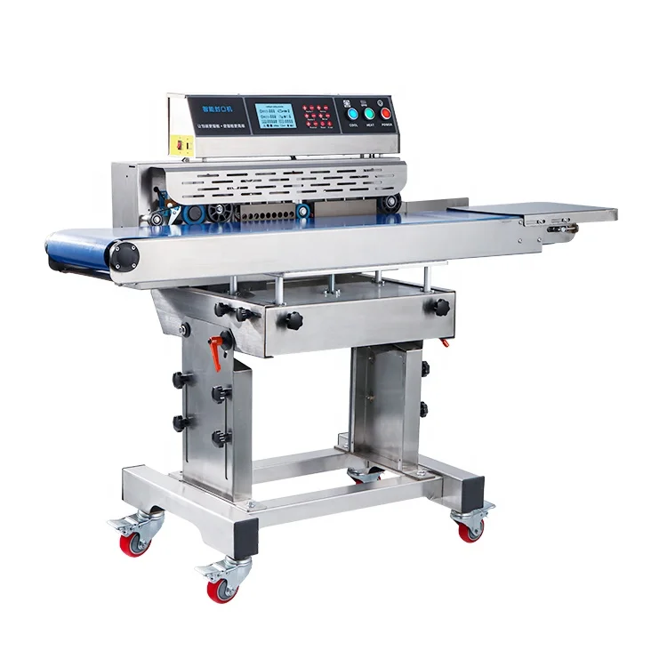280a industrial horizontal/vertical bag band sealer intelligent semi automatic gear beverage foil film pouch heat sealing