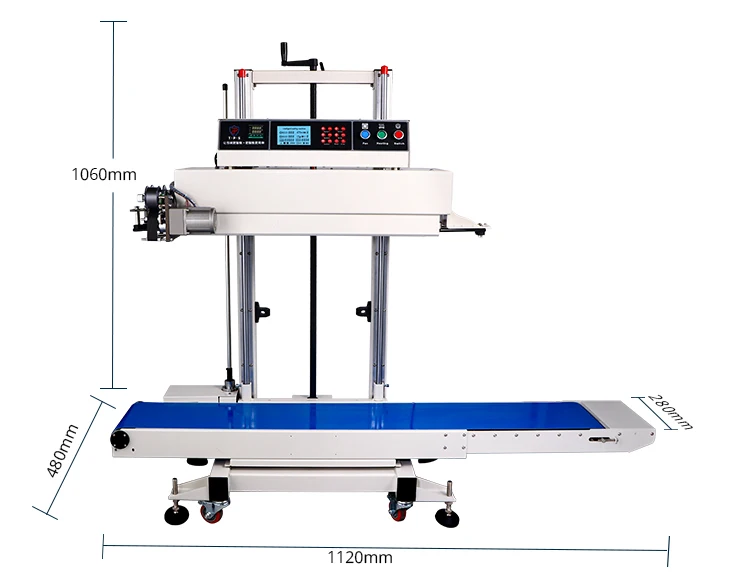 tepps 280md立式智能可调多功能色带编码封口机塑料袋连续带封口机