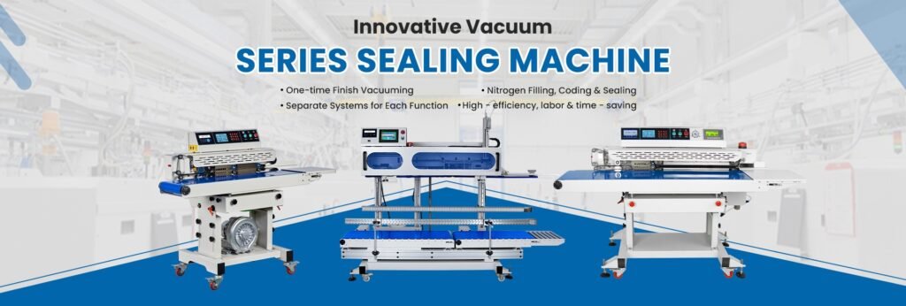 High-efficiency vacuum sealer machine for commercial food packaging.