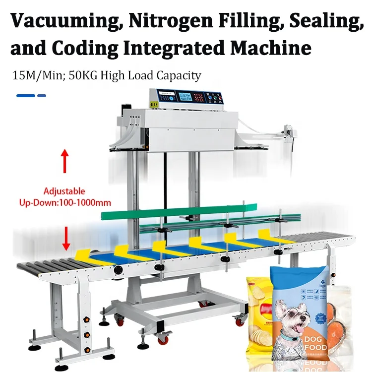 智能400lqp立式封口机新型砖袋食品真空氮气灌装打码机饮料化学箔膜
