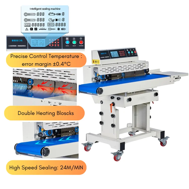 tepps 280b high speed automatic smart food band sealer film bag pouch heat sealing machine