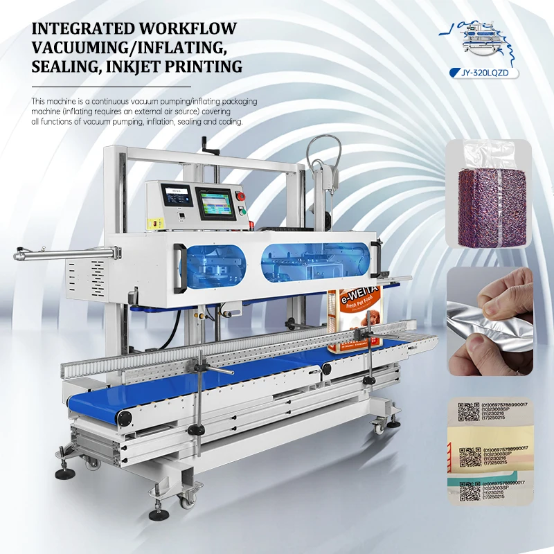 320lqzdp智能连续封口机25kg中国封口机用于铝箔薄膜袋包装 用于土豆茶的智能幻灯片